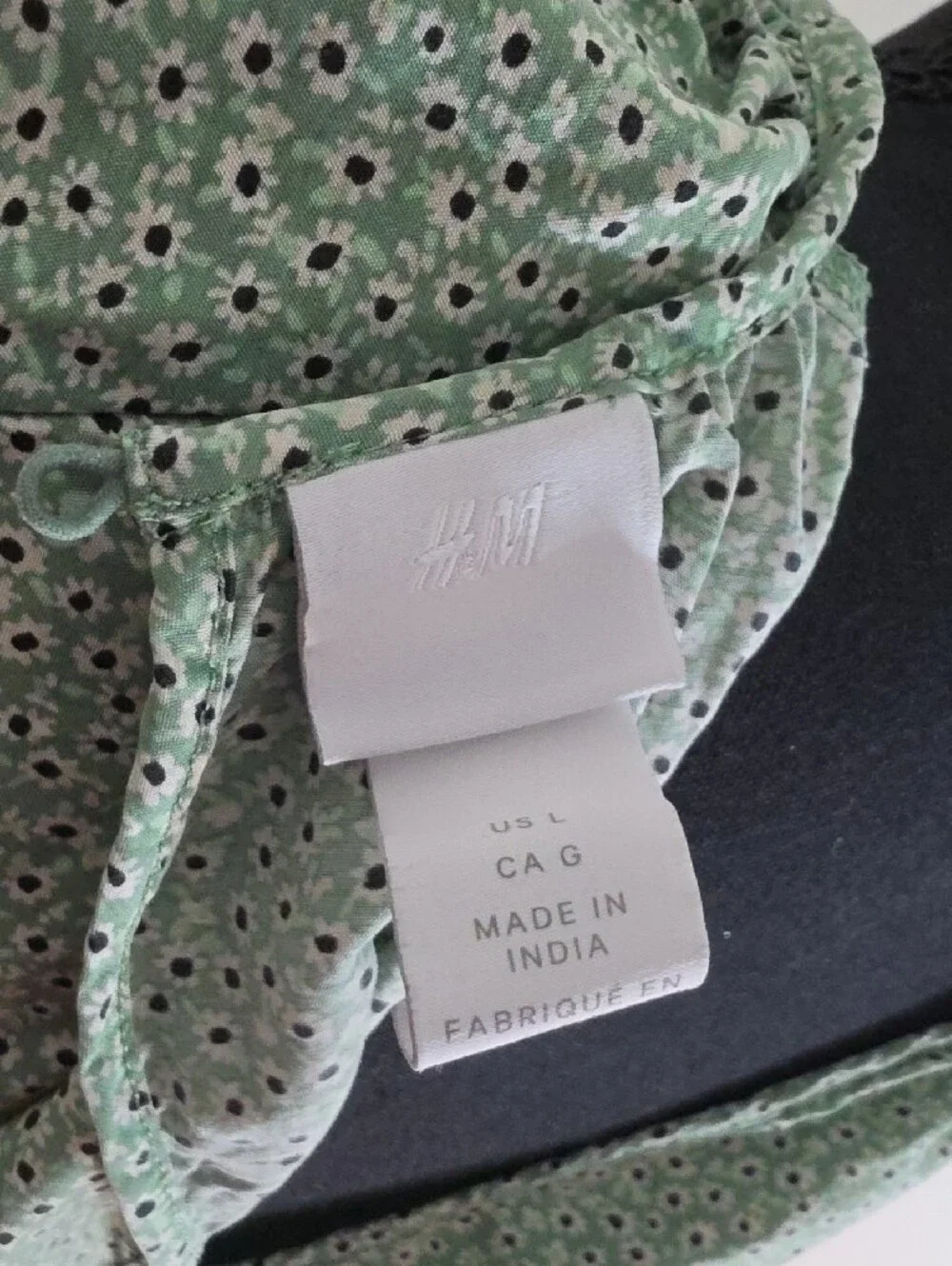 H&M Light Green Tiered Long-Sleeve Dress